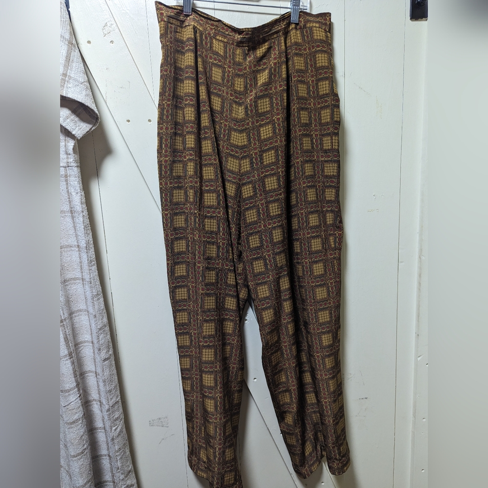 Vintage 100% silk trousers